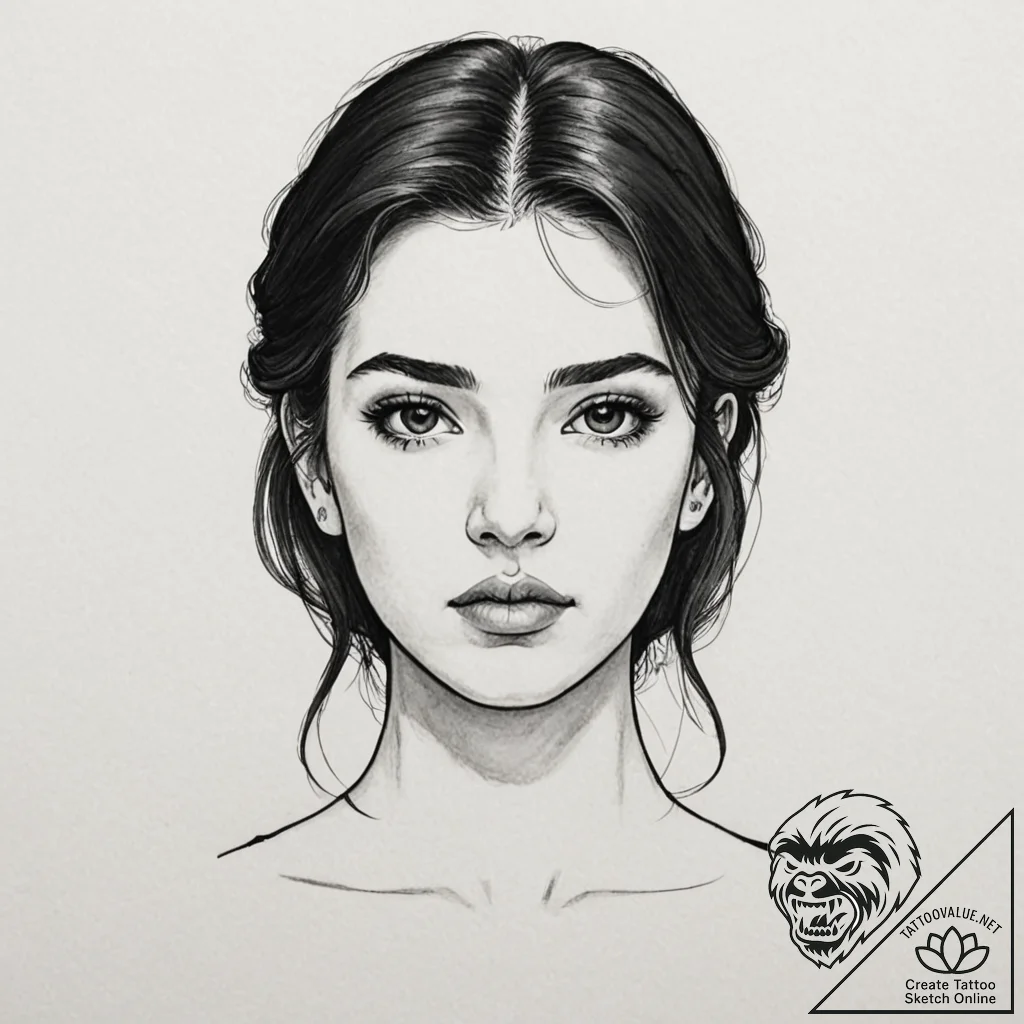 A neo-traditional portrait of one of the "chi... - tattoo sketch (№1753147919_0, 22.07.2025 01:31) — tattoovalue.net
