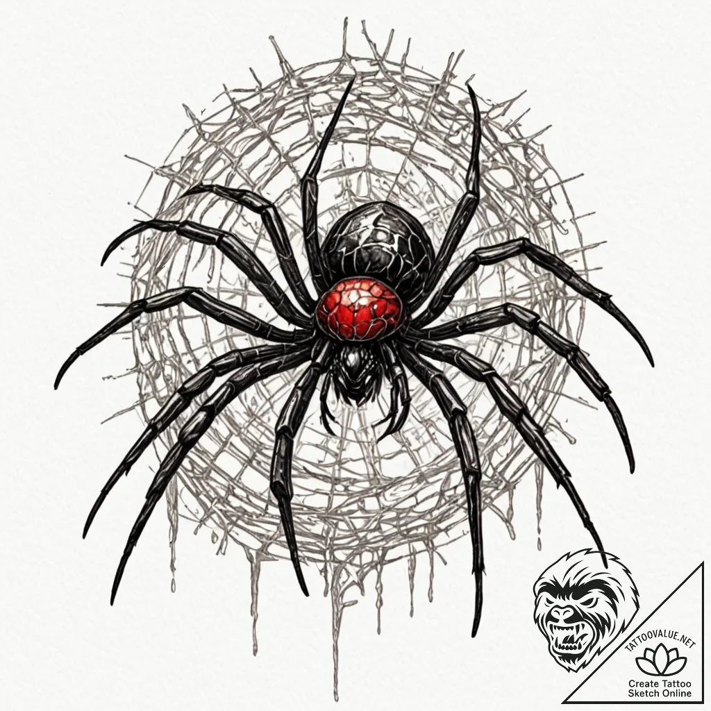 A sketch of shelob the spider, lurking in her... - tattoo sketch (№1753148259_0, 22.07.2025 01:37) — tattoovalue.net