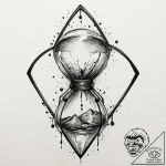 A minimalist tattoo of the black widow hourgl… – tattoo sketch (№1753149030_0, 22.07.2025 01:50) — tattoovalue.net