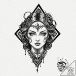 Blade, ink illustration for tattoo, blackwork… – tattoo sketch (№1753149286_0, 22.07.2025 01:54) — tattoovalue.net