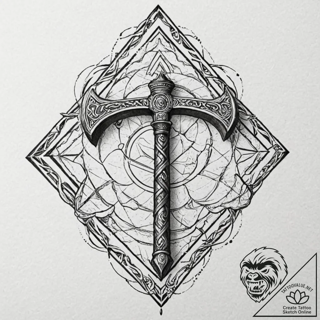 Tattoo design: a geometric representation of... - tattoo sketch (№1753149456_0, 22.07.2025 01:57) — tattoovalue.net