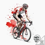 A shot of a professional cyclist in a peloton… – tattoo sketch (№1753149970_0, 22.07.2025 02:06) — tattoovalue.net