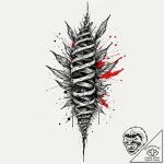 Tattoo sketch a strong backbone or spine, sym… – tattoo sketch (№1753150054_0, 22.07.2025 02:07) — tattoovalue.net