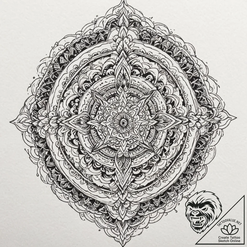 Tattoo sketch an abstract geometric pattern c... - tattoo sketch (№1753150140_0, 22.07.2025 02:09) — tattoovalue.net