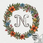 Tattoo design a floral wreath enclosing a per… – tattoo sketch (№1753150226_0, 22.07.2025 02:10) — tattoovalue.net