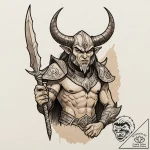 A neo-traditional portrait of a klingon warri… – tattoo sketch (№1753150482_0, 22.07.2025 02:14) — tattoovalue.net