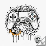 Tattoo sketch a broken controller symbolizing… – tattoo sketch (№1753150653_0, 22.07.2025 02:17) — tattoovalue.net