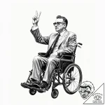 A trash polka portrait of dr. strangelove, in… – tattoo sketch (№1753150739_0, 22.07.2025 02:18) — tattoovalue.net