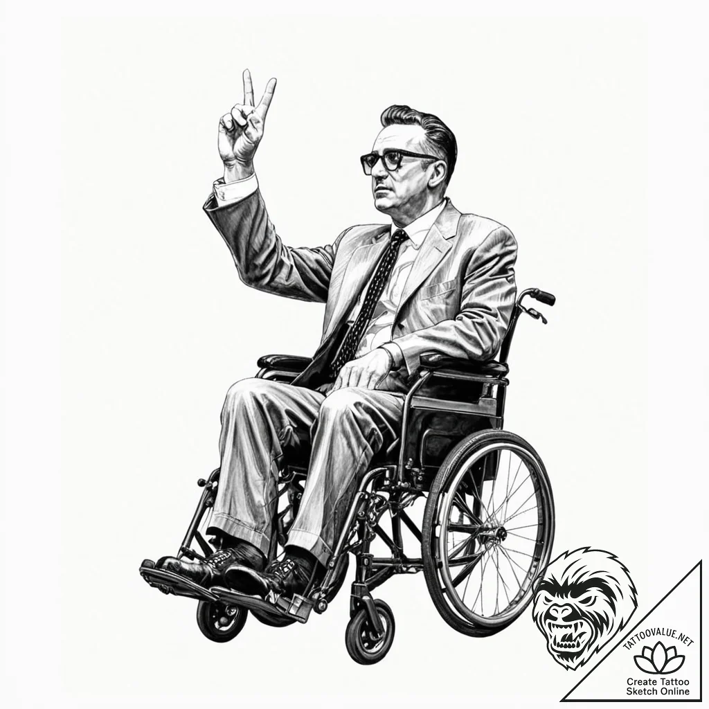 A trash polka portrait of dr. strangelove, in... - tattoo sketch (№1753150739_0, 22.07.2025 02:18) — tattoovalue.net