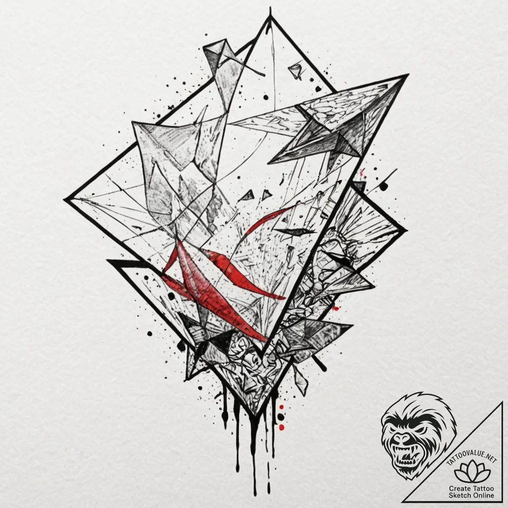 Kite, tattoo line art, trash polka tattoo sty... - tattoo sketch (№1753151332_0, 22.07.2025 02:28) — tattoovalue.net