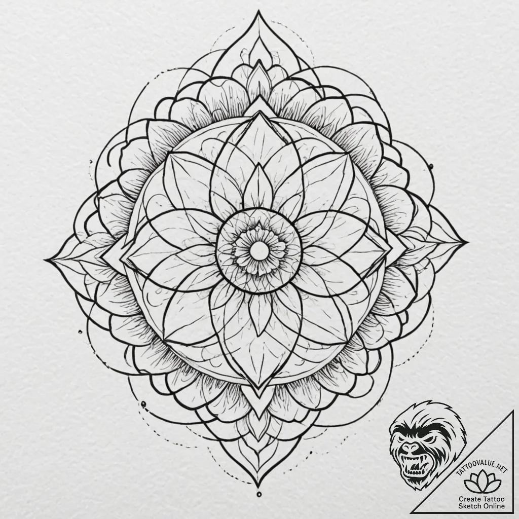 Tattoo sketch a fine line depiction of a crys... - tattoo sketch (№1753151840_0, 22.07.2025 02:37) — tattoovalue.net