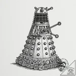 A sketch of a dalek, with the “exterminate!”… – tattoo sketch (№1753152682_0, 22.07.2025 02:51) — tattoovalue.net