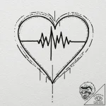 Tattoo design a heart with a subtle “pulse” l… – tattoo sketch (№1753153276_0, 22.07.2025 03:01) — tattoovalue.net