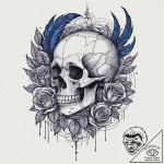 A watercolor and linework tattoo of a sirin,… – tattoo sketch (№1753153361_0, 22.07.2025 03:02) — tattoovalue.net