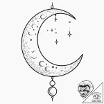 Moon, tattoo sketch design, linework tattoo s… – tattoo sketch (№1753154101_0, 22.07.2025 03:15) — tattoovalue.net