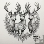Tattoo design a pair of majestic stags or doe… – tattoo sketch (№1753154333_0, 22.07.2025 03:18) — tattoovalue.net