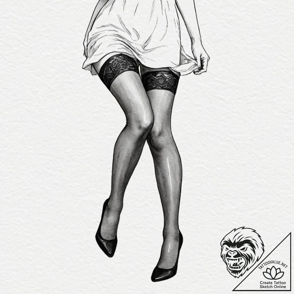 Stockings - tattoo sketch (№1753154956_0, 22.07.2025 03:29) — tattoovalue.net