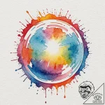 Orb glowing with spectral light, artistic tat… – tattoo sketch (№1753155190_0, 22.07.2025 03:33) — tattoovalue.net
