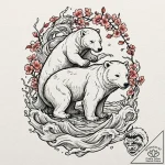 Polar bear standing on the last piece of ice,… – tattoo sketch (№1753155346_0, 22.07.2025 03:35) — tattoovalue.net