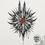 Stormbreaker blade devouring light, ink illus… – tattoo sketch (№1753156047_0, 22.07.2025 03:47) — tattoovalue.net