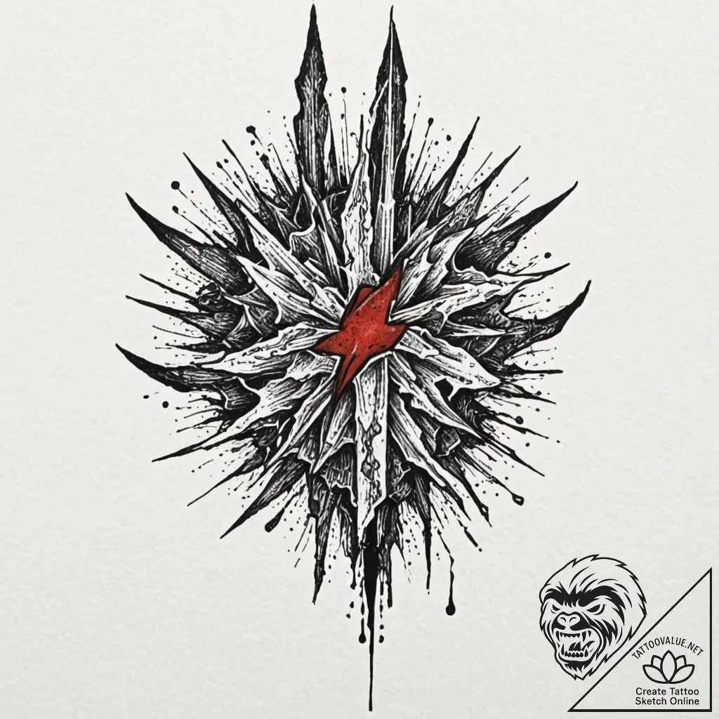 Stormbreaker blade devouring light, ink illus... - tattoo sketch (№1753156047_0, 22.07.2025 03:47) — tattoovalue.net