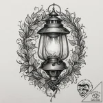 Ice lantern trapped in vines, concept art for… – tattoo sketch (№1753156442_0, 22.07.2025 03:54) — tattoovalue.net