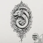 Chain-wrapped key unlocking curse, ink illust… – tattoo sketch (№1753157385_0, 22.07.2025 04:09) — tattoovalue.net