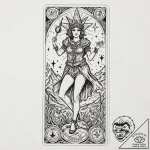 Tarot card: the fool, the star, tattoo line a… – tattoo sketch (№1753157858_0, 22.07.2025 04:17) — tattoovalue.net