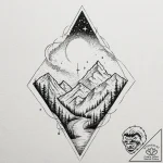 Needle relic beneath celestial rift, artistic… – tattoo sketch (№1753158015_0, 22.07.2025 04:20) — tattoovalue.net