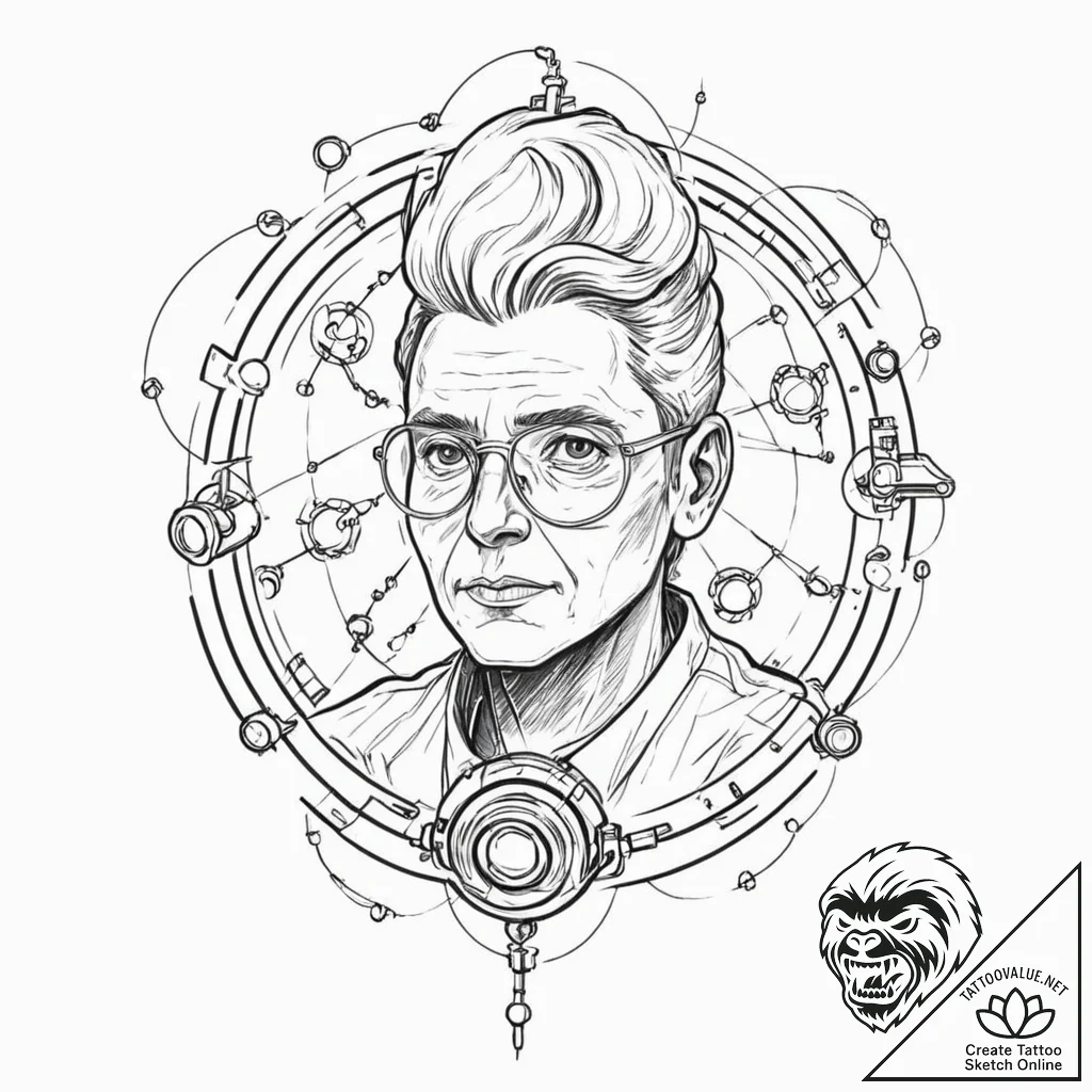 Science, technology & sci-fi - tattoo sketch (№1753158249_0, 22.07.2025 04:24) — tattoovalue.net