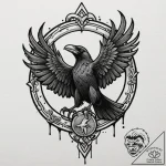 Raven claw clutching ancient coin, concept ar… – tattoo sketch (№1753158562_0, 22.07.2025 04:29) — tattoovalue.net