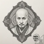 Monk, artistic tattoo sketch, highly detailed… – tattoo sketch (№1753159271_0, 22.07.2025 04:41) — tattoovalue.net