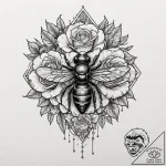 Wasp with a body of polished steel, tattoo sk… – tattoo sketch (№1753159902_0, 22.07.2025 04:51) — tattoovalue.net
