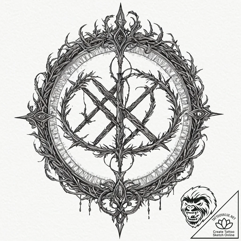 The hunter's mark from bloodborne, concept ar... - tattoo sketch (№1753161317_0, 22.07.2025 05:15) — tattoovalue.net