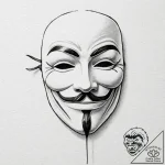 V’s mask from v for vendetta, tattoo line art… – tattoo sketch (№1753163129_0, 22.07.2025 05:45) — tattoovalue.net