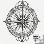 Compass rose (is there as wind rose, but can… – tattoo sketch (№1753163922_0, 22.07.2025 05:58) — tattoovalue.net