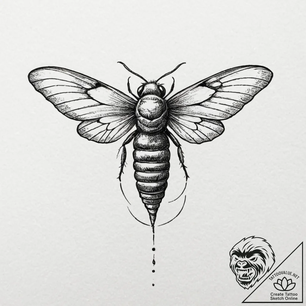 A death's-head hawkmoth, concept art for tatt... - tattoo sketch (№1753164472_0, 22.07.2025 06:07) — tattoovalue.net