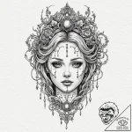 A detailed broken doll head, creepy,, tattoo… – tattoo sketch (№1753164709_0, 22.07.2025 06:11) — tattoovalue.net