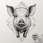Pig, tattoo drawing outline, dotwork tattoo s… – tattoo sketch (№1753164788_0, 22.07.2025 06:13) — tattoovalue.net