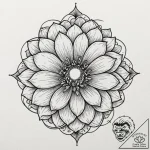 Orb within spectral bloom, tattoo drawing out… – tattoo sketch (№1753165578_0, 22.07.2025 06:26) — tattoovalue.net