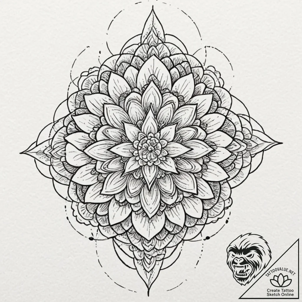 Aloe, tattoo drawing outline, geometric tatto... - tattoo sketch (№1753165657_0, 22.07.2025 06:27) — tattoovalue.net