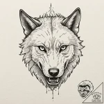 Feral child wearing a wolf’s skull as a mask,… – tattoo sketch (№1753165736_0, 22.07.2025 06:28) — tattoovalue.net