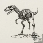 Paleontologist uncovering a robotic dinosaur… – tattoo sketch (№1753165814_0, 22.07.2025 06:30) — tattoovalue.net