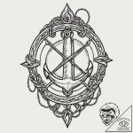 Obsidian scroll bound in chains, tattoo sketc… – tattoo sketch (№1753166525_0, 22.07.2025 06:42) — tattoovalue.net
