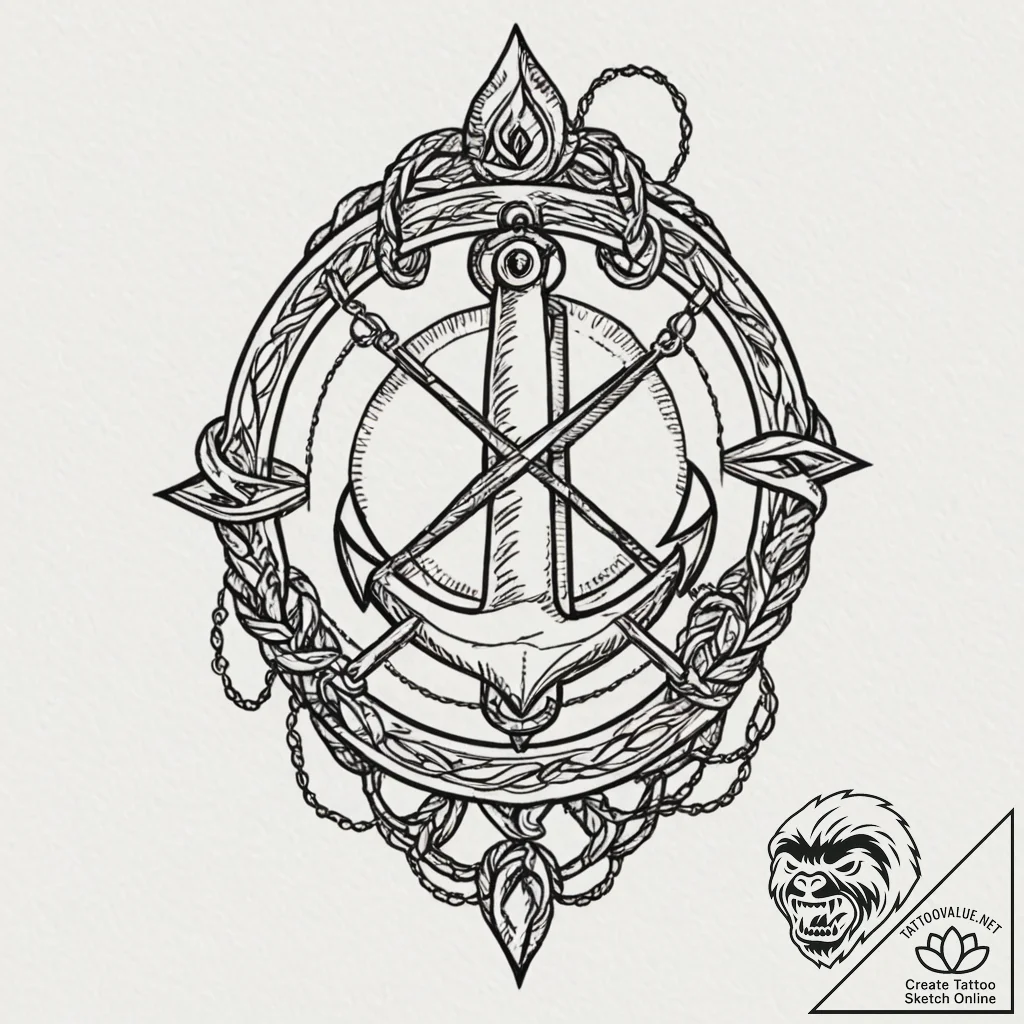 Obsidian scroll bound in chains, tattoo sketc... - tattoo sketch (№1753166525_0, 22.07.2025 06:42) — tattoovalue.net