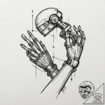 Surgeon’s hands performing an operation with… – tattoo sketch (№1753167786_0, 22.07.2025 07:03) — tattoovalue.net