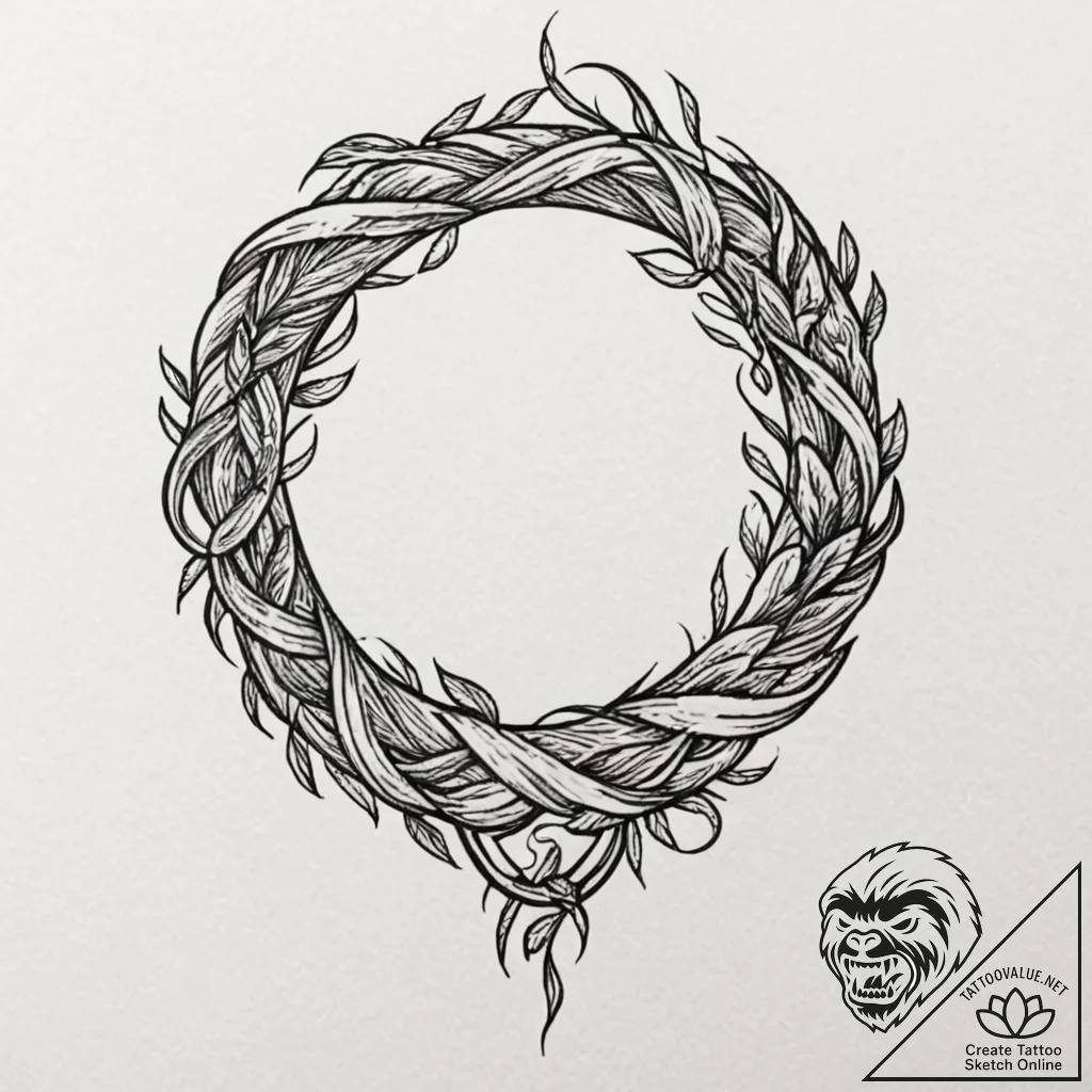 Karambit knife entwined with roots, tattoo fl... - tattoo sketch (№1753168180_0, 22.07.2025 07:09) — tattoovalue.net