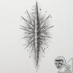 Astral dagger with comet trail, concept art f… – tattoo sketch (№1753169524_0, 22.07.2025 07:32) — tattoovalue.net