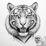Tiger grin – tattoo sketch (№1753169920_0, 22.07.2025 07:38) — tattoovalue.net