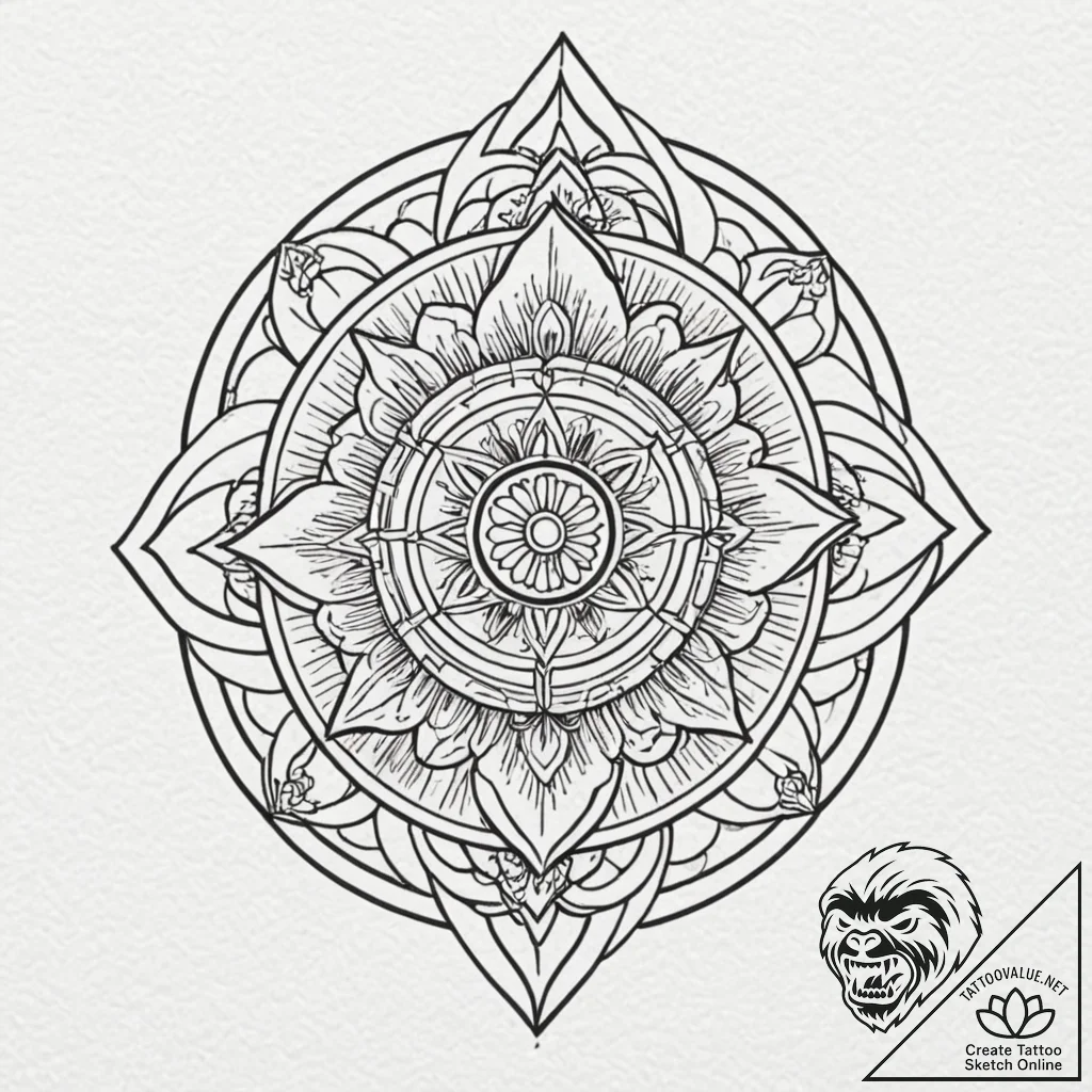 Medal of valor or achievement, tattoo line ar... - tattoo sketch (№1753169999_0, 22.07.2025 07:39) — tattoovalue.net
